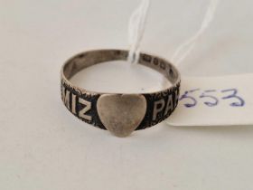 An antique silver MIZPAH ring, Birmingham 1901, size U