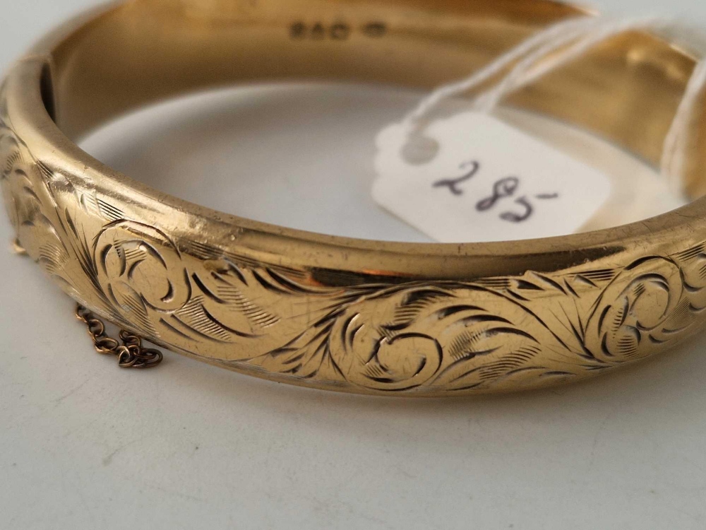 A silver gilt hinged bangle, 20 g - Image 2 of 3