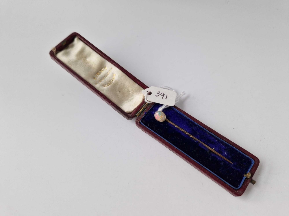 A gold opal terminal stick pin, boxed - Image 2 of 2