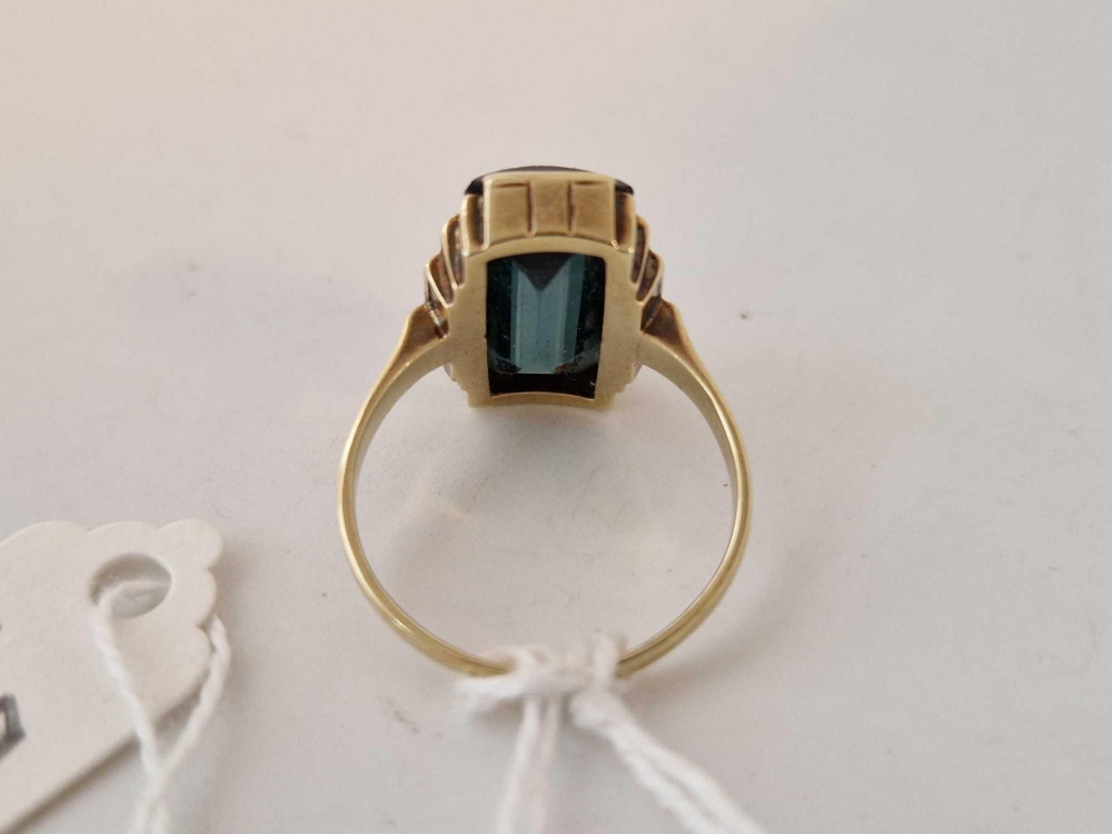 An Art Deco style single stone ring, 14ct, size S, 5.6 g - Image 3 of 3