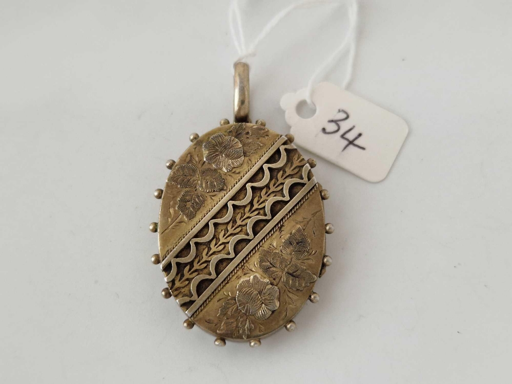 A Victorian silver gilt locket/ pendant, 15.3 g - Image 2 of 4