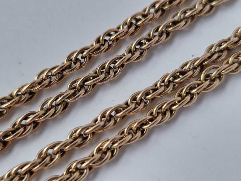 A HEAVY ANTIQUE NECK CHAIN, 9ct, 27 inch, 29 g. - Image 2 of 2