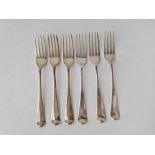 A set of six plain OE pattern dessert forks, good condition, London 1798 by RC, 225 g