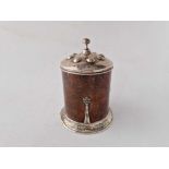 Good Arts and Crafts silver mounted jar with copper body 6 in high . Birmingham 1912 By A E J