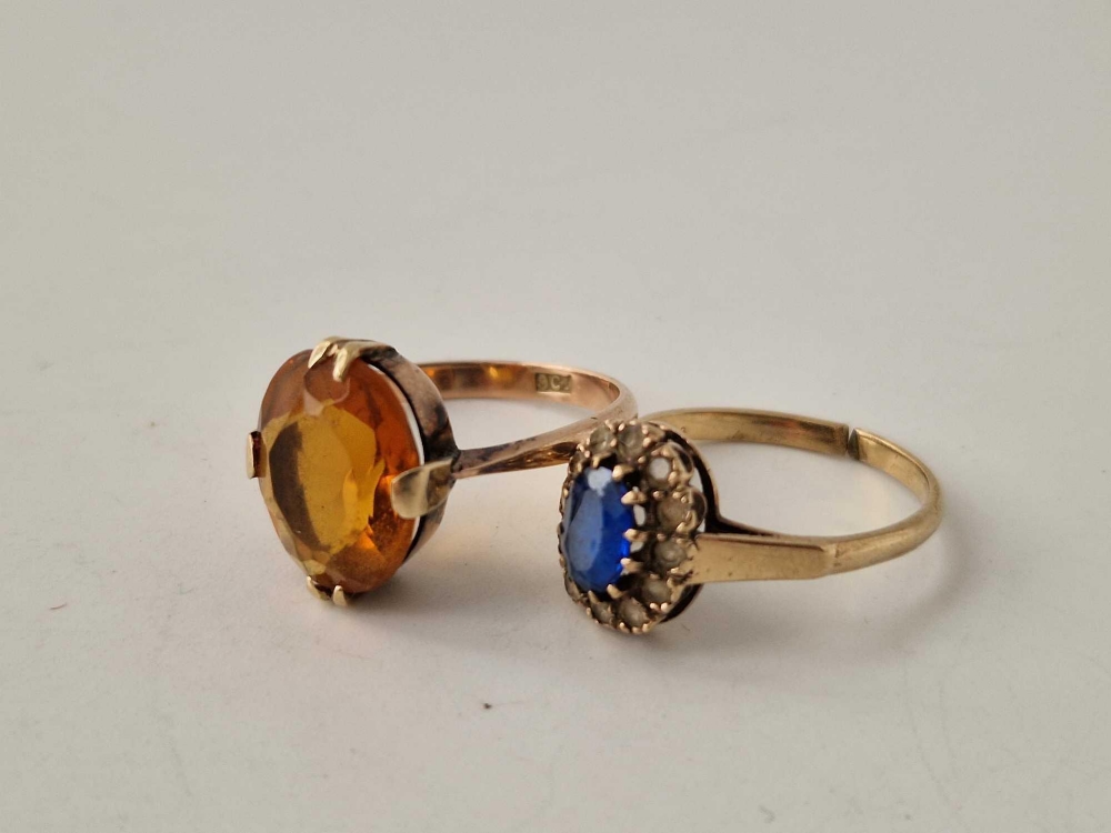 Two dress rings, 9ct, sizes M and N, 5.5 g - Image 2 of 2