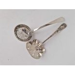 Two sifter spoons one with unusual bowl, Birmingham 1898, 43 g