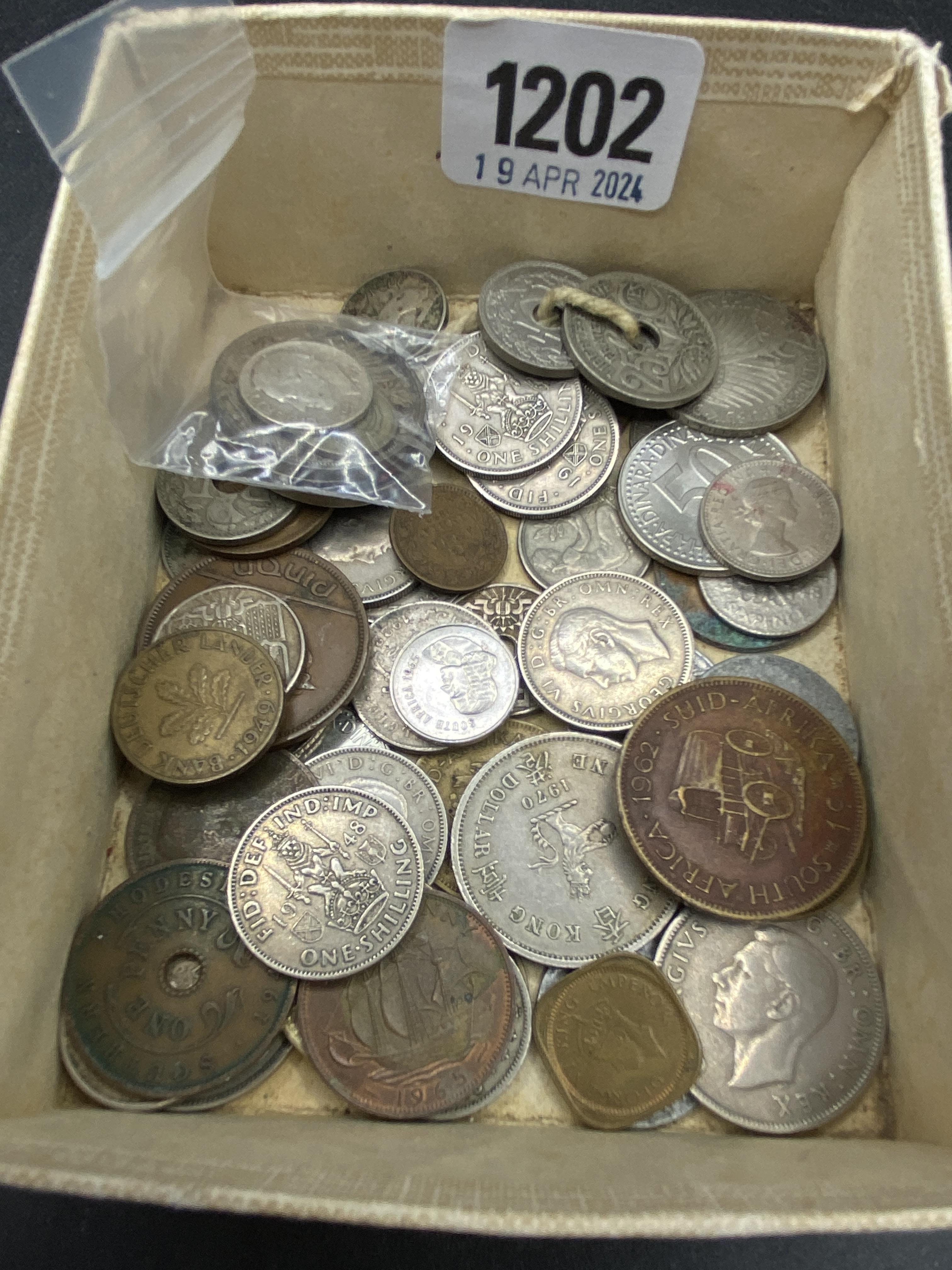 Tub of coins including 4 silver - Image 2 of 2