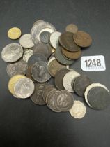 A bag of interesting world coins
