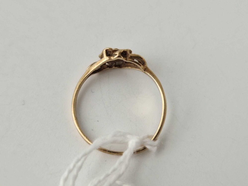 A Rose head ring, 9ct, size M, 1.1 g - Bild 3 aus 3
