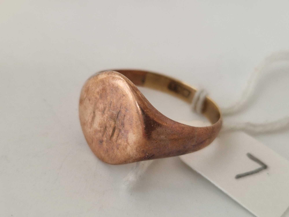 A heavy antique signet ring, 9ct, size X, 7.5 g - Image 2 of 3