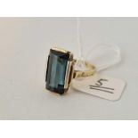 An Art Deco style single stone ring, 14ct, size S, 5.6 g