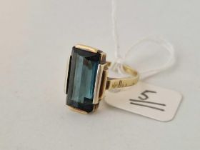 An Art Deco style single stone ring, 14ct, size S, 5.6 g