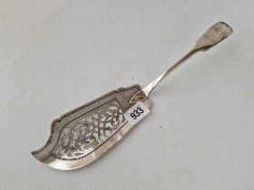 A Victorian Exeter fish slice with pierced blade, 1850 by RW, 117g