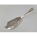 A Victorian Exeter fish slice with pierced blade, 1850 by RW, 117g