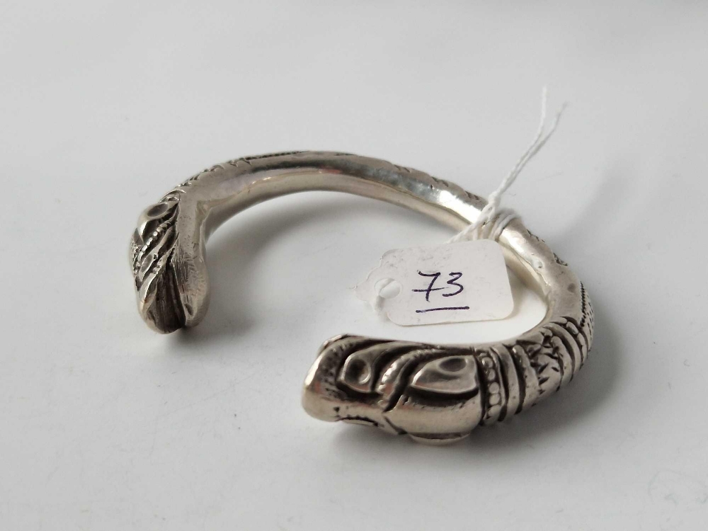 A very heavy half torque silver snake bangle 99.1g