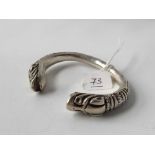 A very heavy half torque silver snake bangle 99.1g