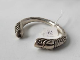 A very heavy half torque silver snake bangle 99.1g