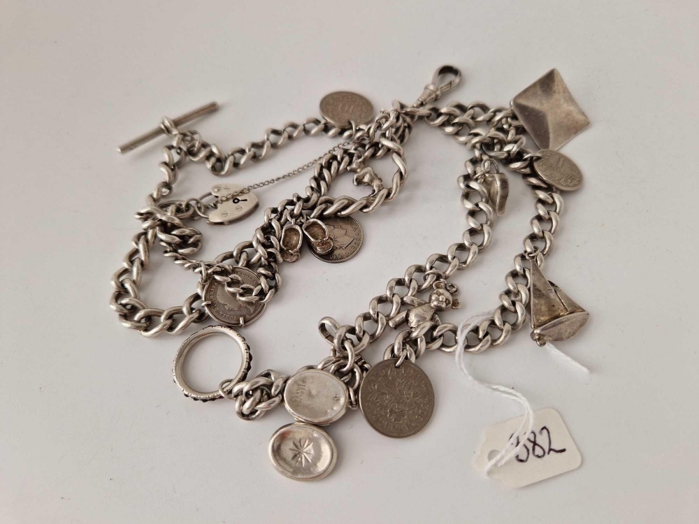 A silver Albert chain bracelet, 151 g