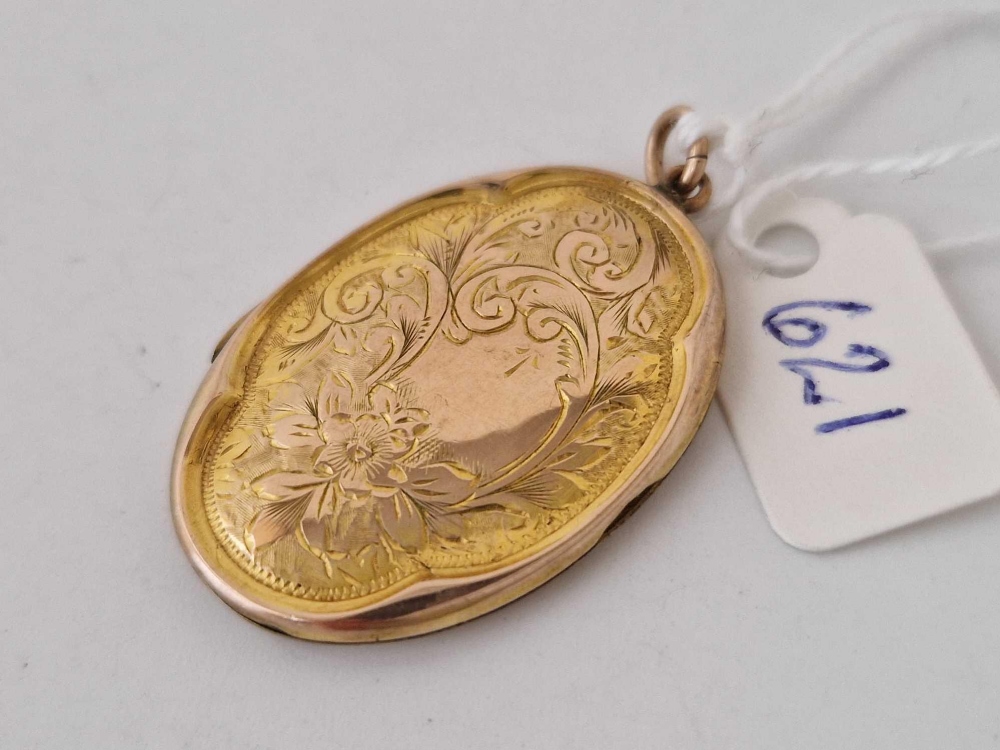 A fancy back and front locket, 9ct, 5.2 g - Image 2 of 4