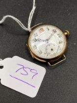 A LADIES 9CT WRIST WATCH SECOND DIAL HAND MISSING 24.6 GMS INC.