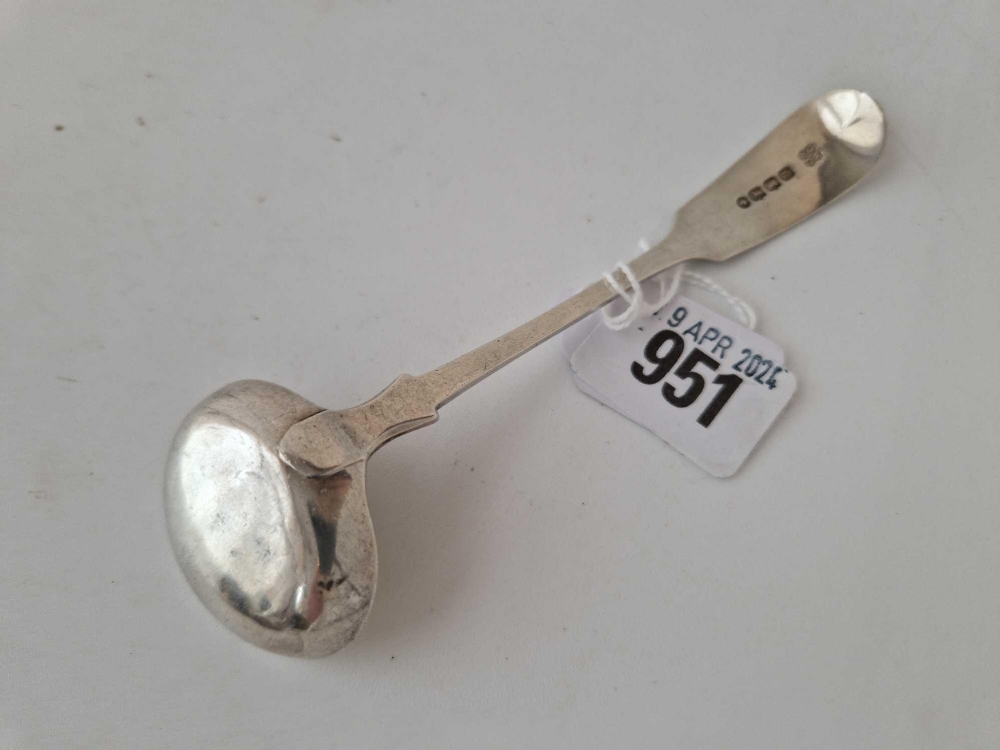 A Victorian Exeter cream ladle with strap work, 1879 by JW & Co - Image 2 of 3