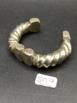 A heavy silver MANILLA slave bangle 200 gms