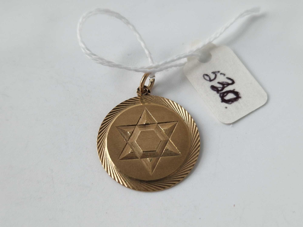 A large star of David medallion pendant, 9ct, 3.1 g - Image 2 of 3