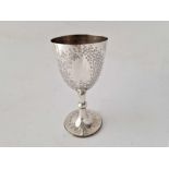 Good Victorian goblet with baluster shaped stem. 6 in high. Birmingham 1903 By B B 138 gm
