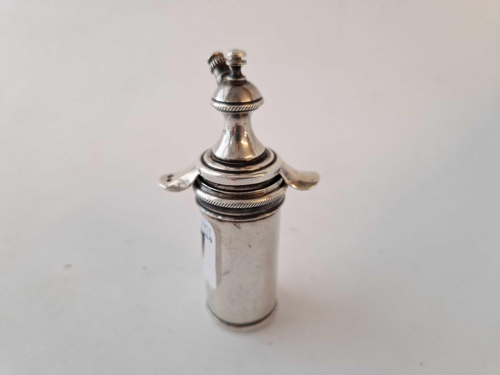 A cylindrical scent atomiser with a sprung body, import mark, 3" high - Image 2 of 3