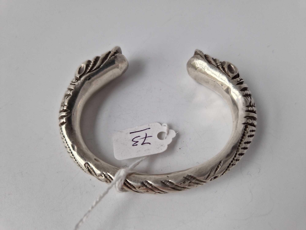 A very heavy half torque silver snake bangle 99.1g - Image 3 of 3