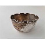 Sugar bowl with scroll rim 4 in diam. Sheffield 1924 . 85 gm