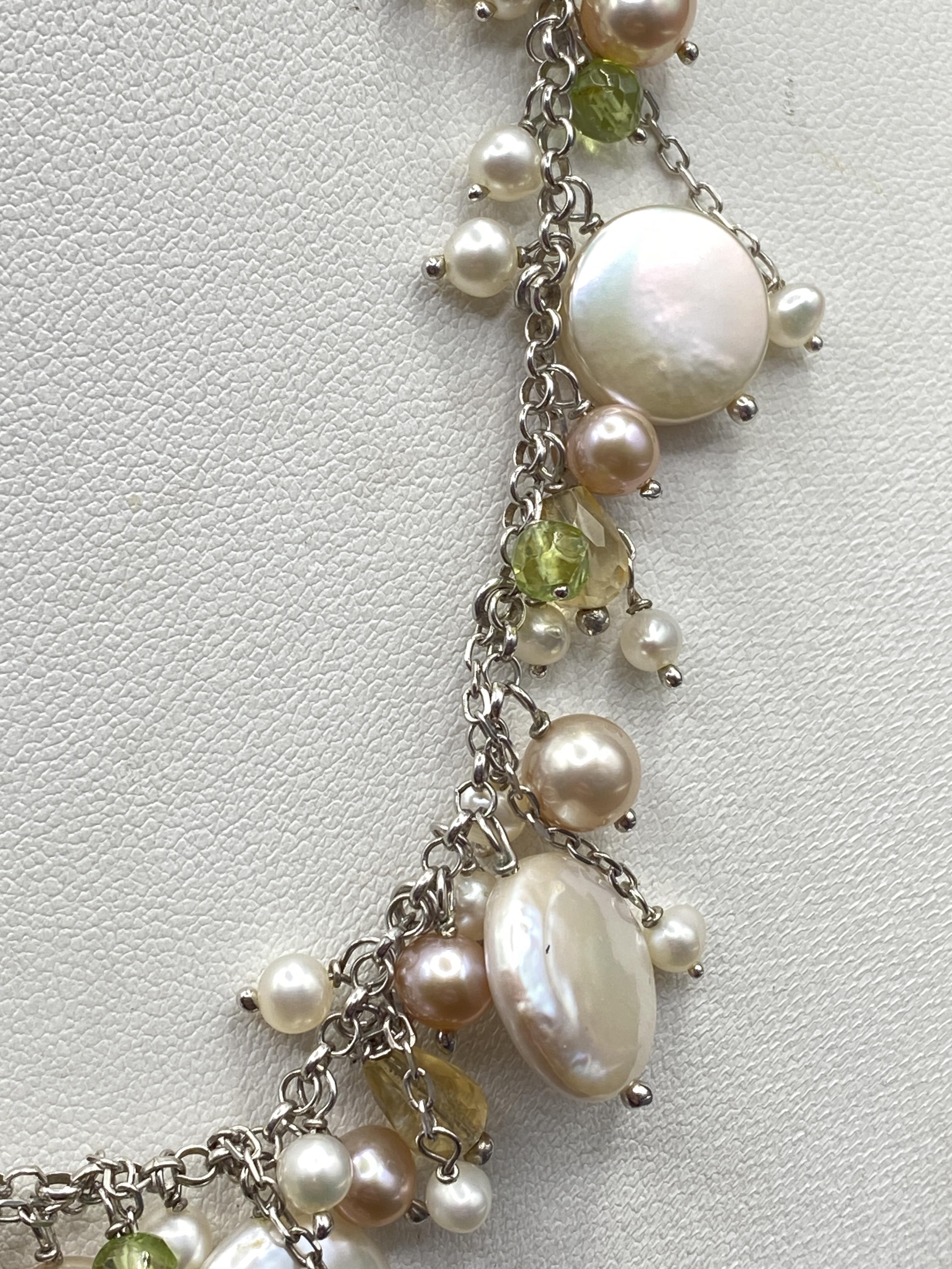 A silver pearl necklace - Image 2 of 3