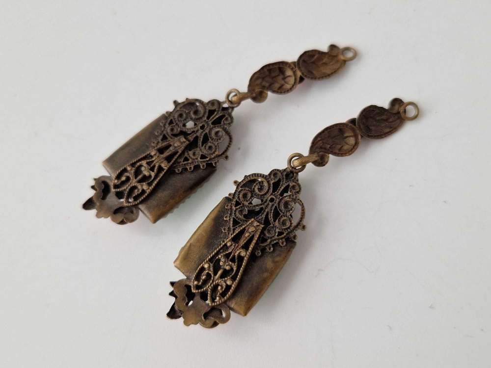 A pair of art deco metal earrings - Image 3 of 3