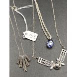 Three silver necklaces 24.8g inc