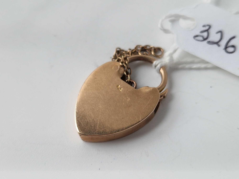 An antique Rose gold heart shaped padlock clasp, 9ct, 2.5 cm, 3.8 g - Image 3 of 3