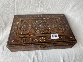 Moroccan inlaid box 11 in wide