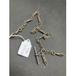 A Victorian silver fancy link watch chain 41 gms