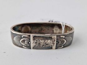 A heavy stylish Georg Jenson Napkin ring, 46g