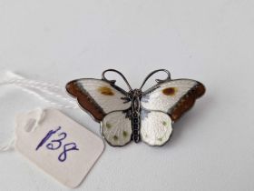 An enamel silver butterfly brooch Norway