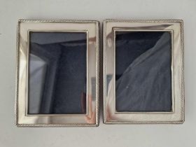A pair of good modern photo frames with rope twist borders, 5.5" high, Sheffield