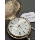 A gents silver hunter pocket watch ROSSITER Bridgwater London 1860 96 gms