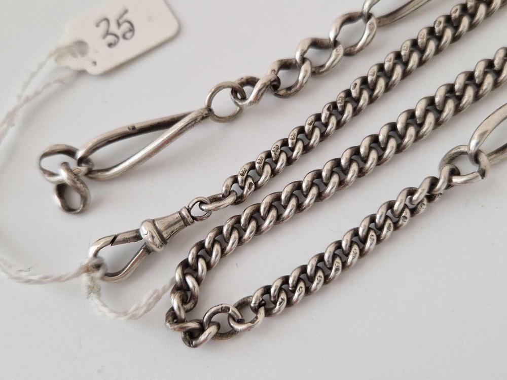 Two silver Albert watch chains, 59.5 g - Image 2 of 2