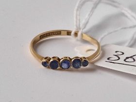 An Edwardian sapphire five stone 18ct gold ring size L 1.1g