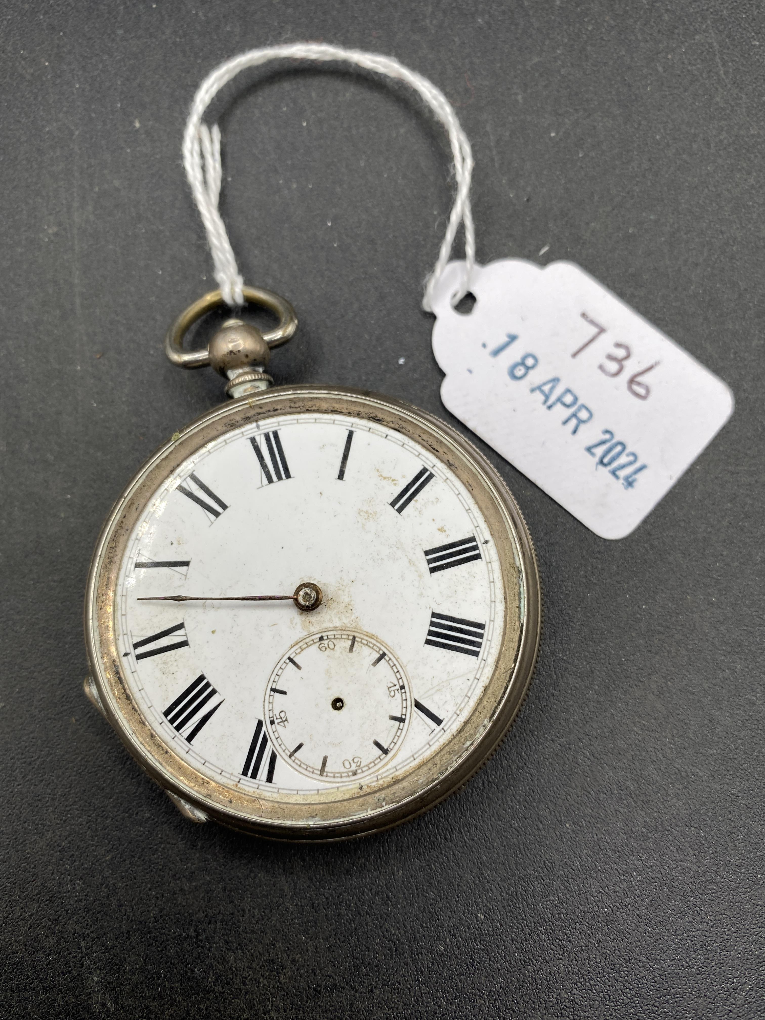 A continental silver pocket watch 77 gms