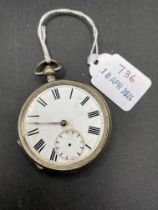 A continental silver pocket watch 77 gms