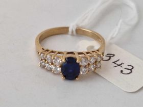 Very Fine 1950s, Sapphire and Diamond dress ring 18ct Suze Q 3g