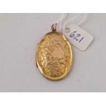 A fancy back and front locket, 9ct, 5.2 g