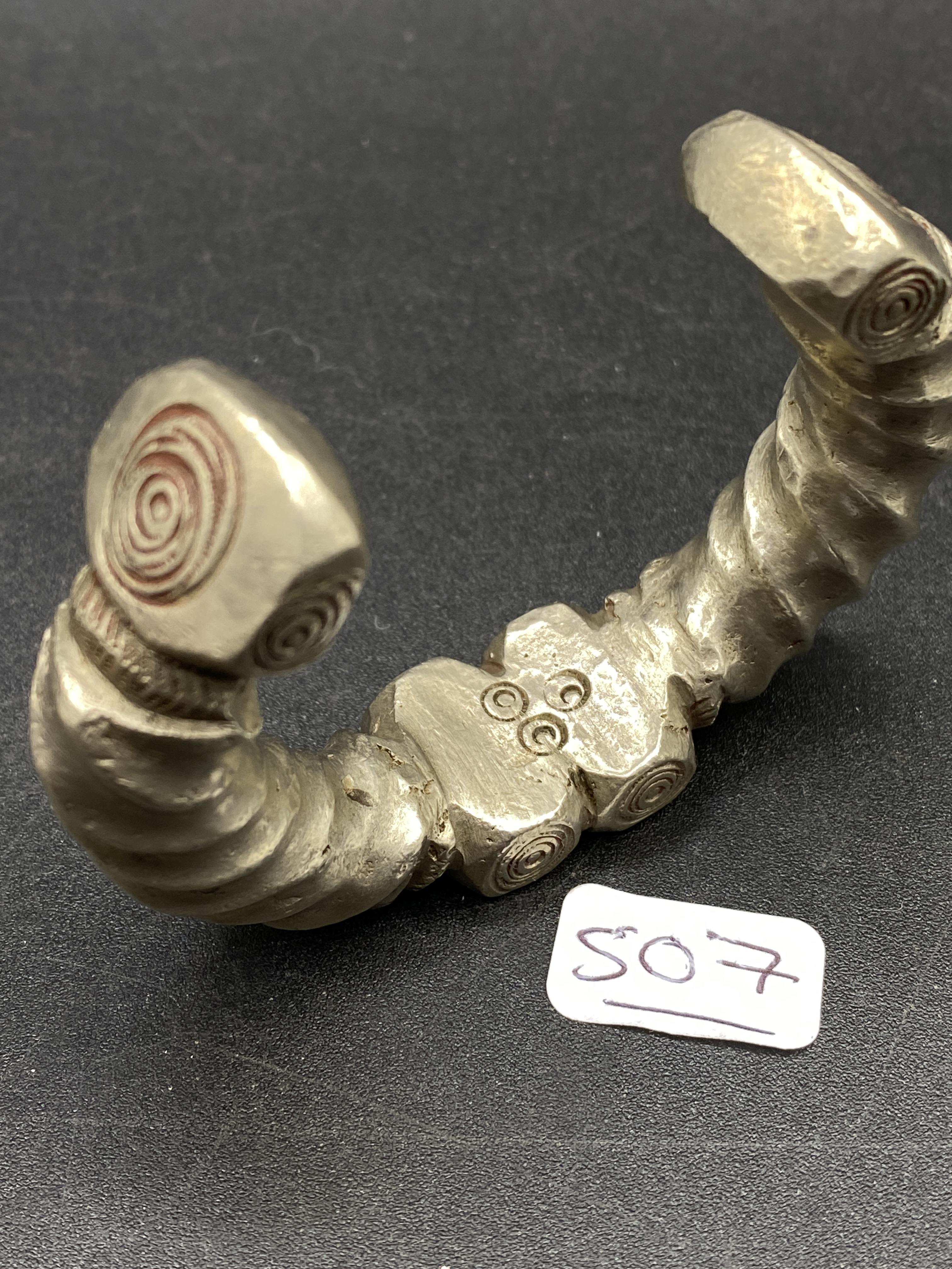 A heavy silver MANILLA slave bangle 200 gms - Image 2 of 2