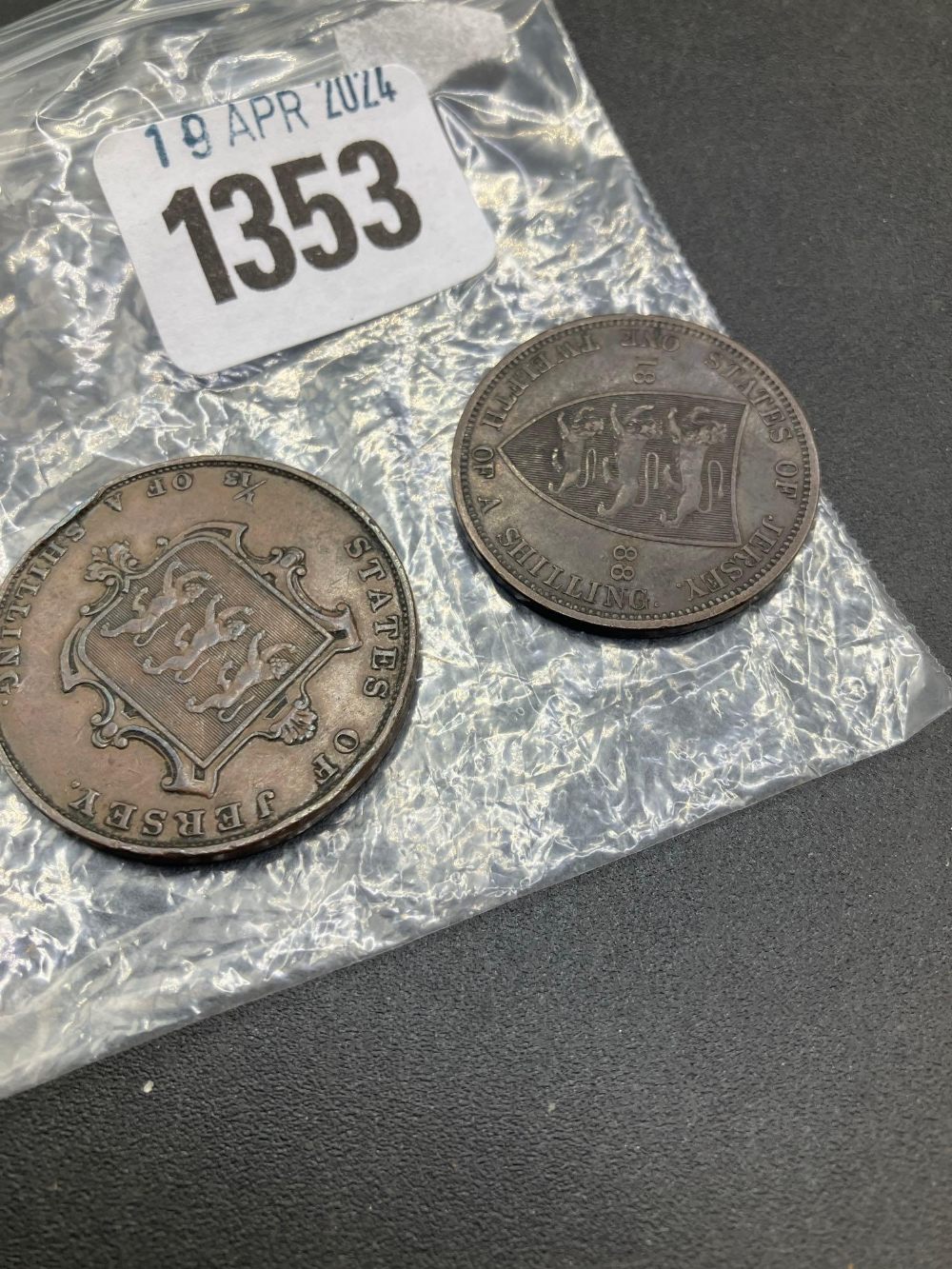 Jersey third of a shilling 1858 & 1888 penny - Image 2 of 2