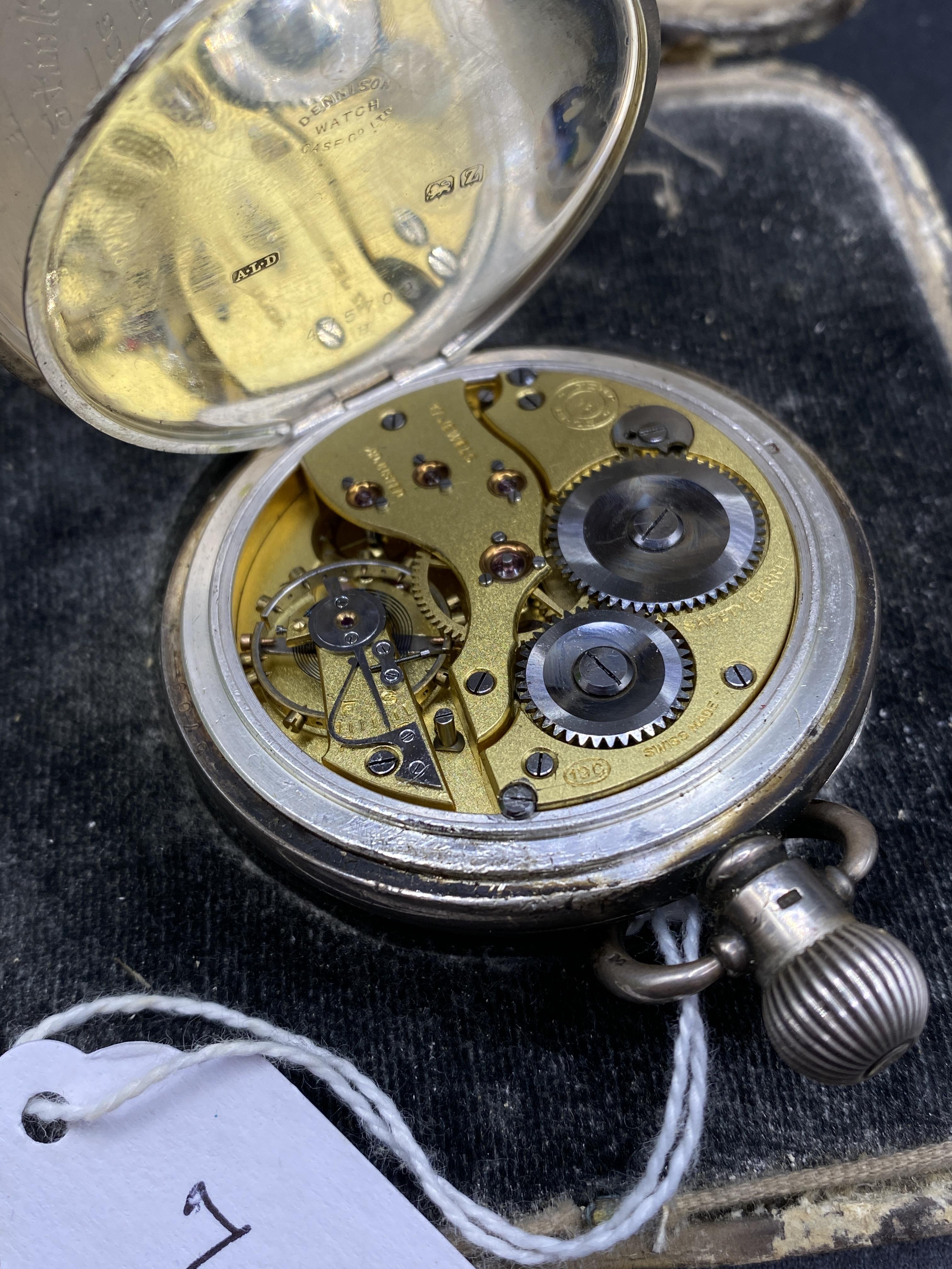 A gents silver pocket watch by KEMP Bros Bristol with seconds dial in original case - Image 2 of 3